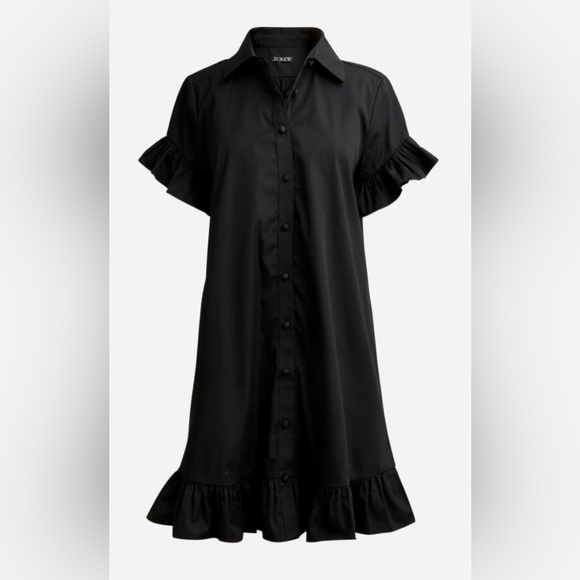 J. Crew Dresses & Skirts - Ruffle-hem shirtdress in cotton poplin
